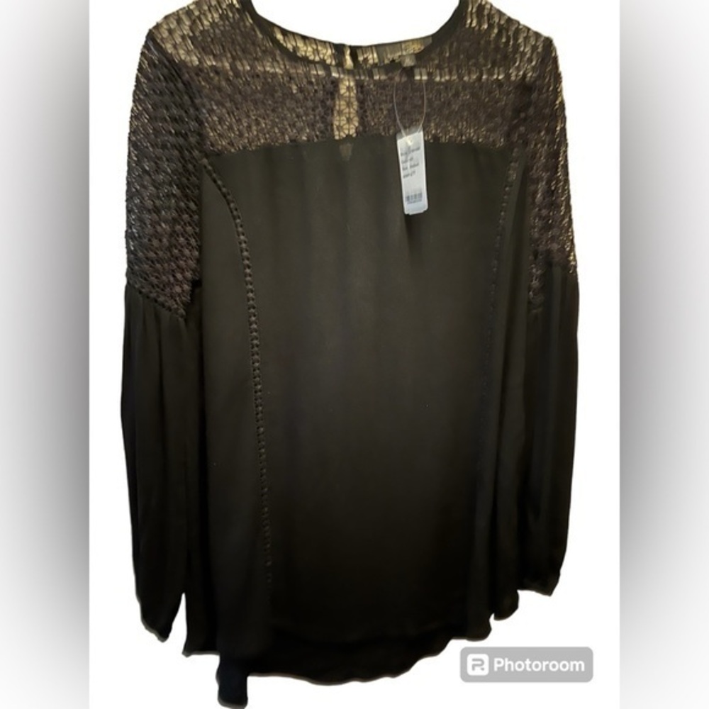 Suzanne Betro black blouse, Medium NWT